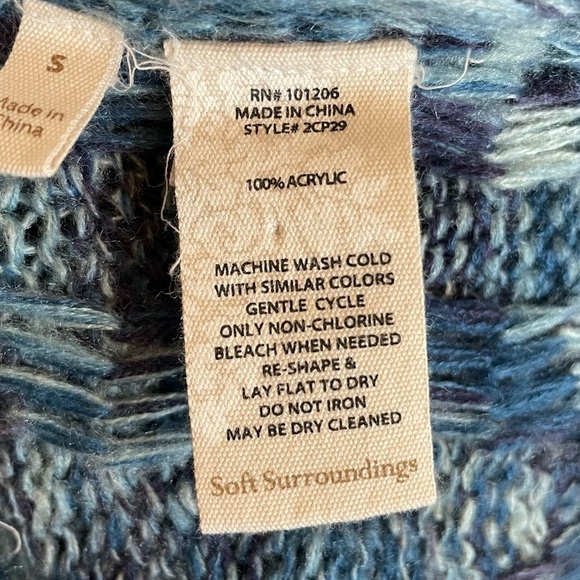 Soft Surroundings Zadie Sweater Topper, Frosted Aqua, Size S - Picture 7 of 7